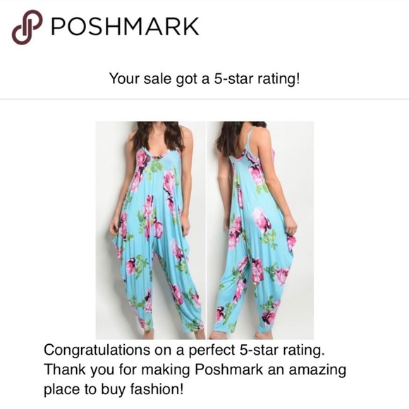 BLUE FLORAL PRINT JUMPSUIT - Picture 4 of 6